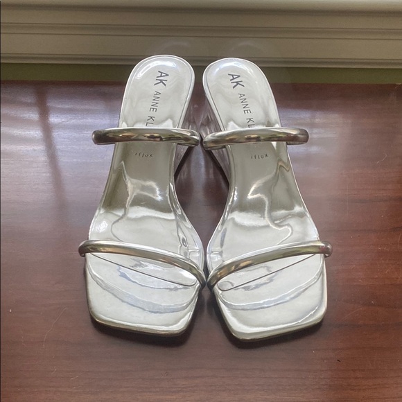 Anne Klein Silver Wedges with Chic Straps - Picture 4 of 6